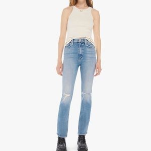 Mother High Waisted Rider Skimp Dreamer Light/Pastel Blue / 28